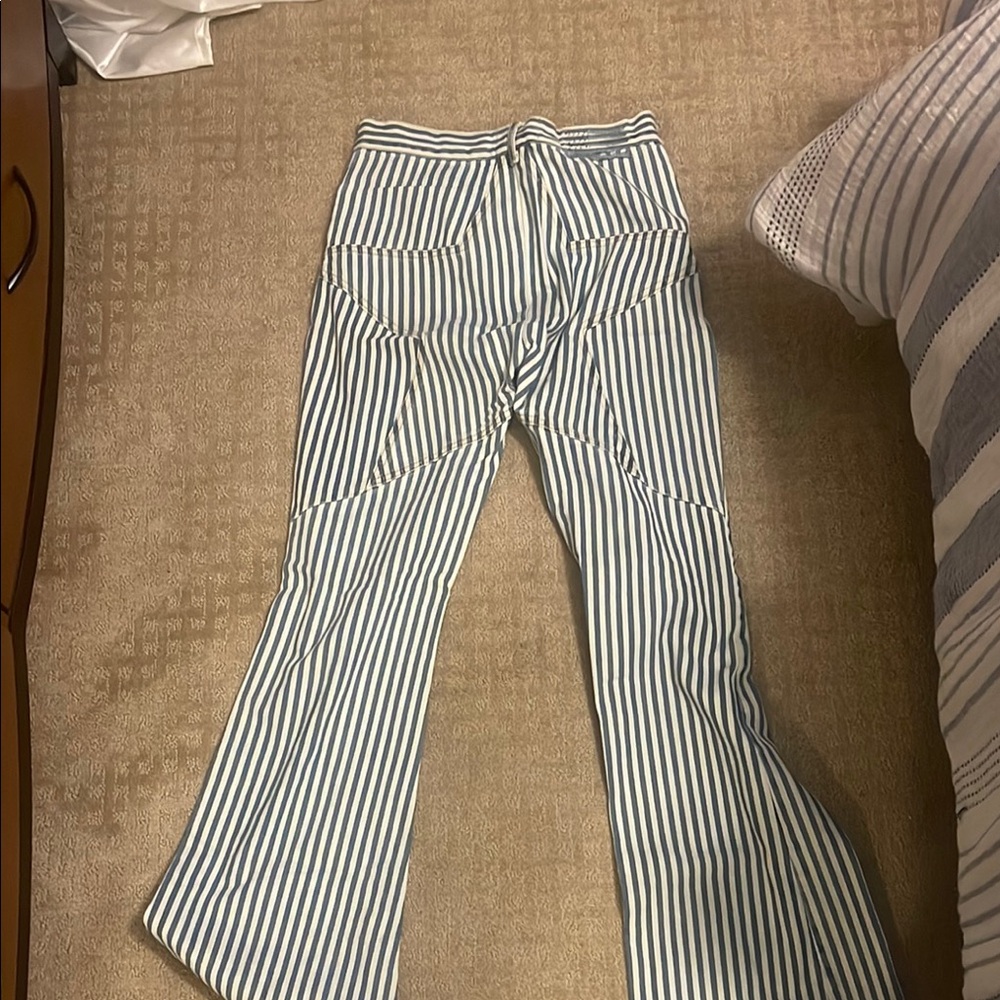 Revice Denim Striped Flare Pants